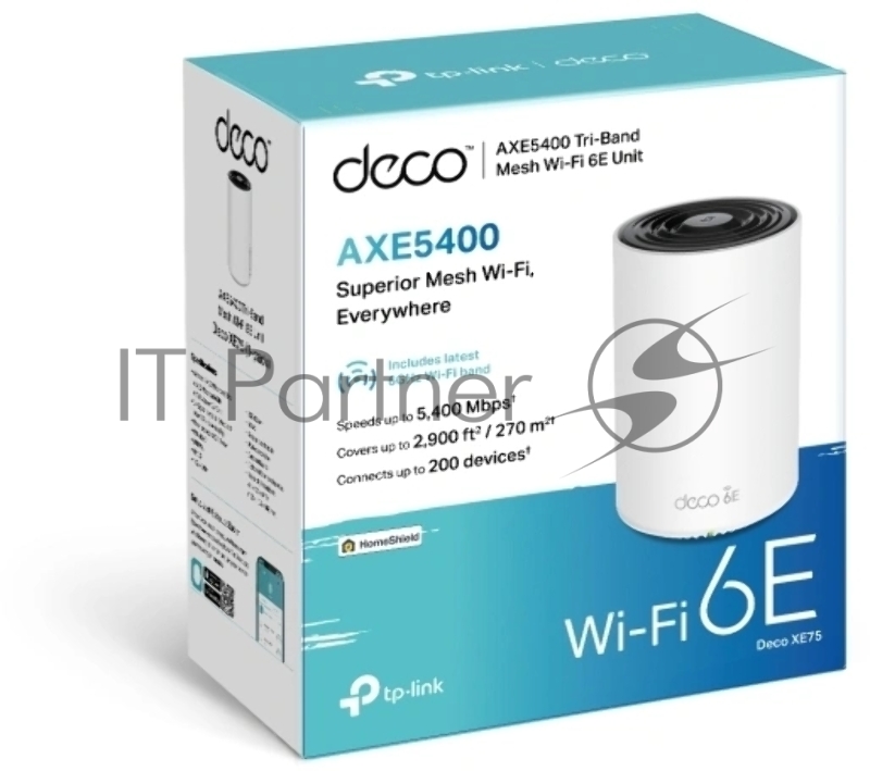 Бесшовный Mesh роутер TP-Link Deco XE75 AXE5400 10/100/1000BASE-TX белый (упак.:3шт)