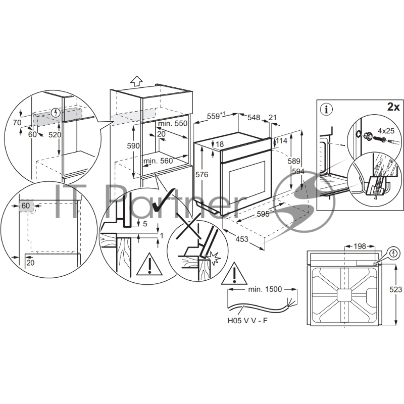 Электрический духовой шкаф Electrolux LOE8F38X с конвекцией, объем 72 л, 17 режимов, очистка каталитическая, 3 стекла в дверце, направляющие проволочные + телескопические (1 уровень),нержавеющая сталь