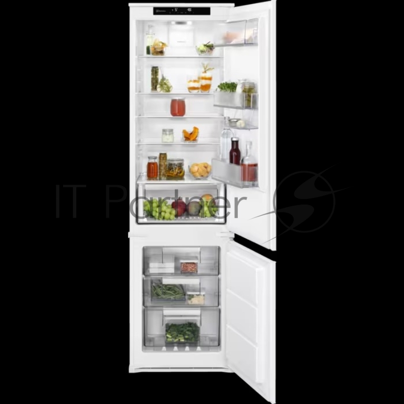 Встраиваемый холодильник Electrolux LNS6TE19S, комбинированный, высота - 1,88 м, ширина - 54 см, глубина - 55 см, сенсорное управление с символьным дисплеем, Динамическая система охлаждения в холодильной камере, система охлаждения в морозильной камер