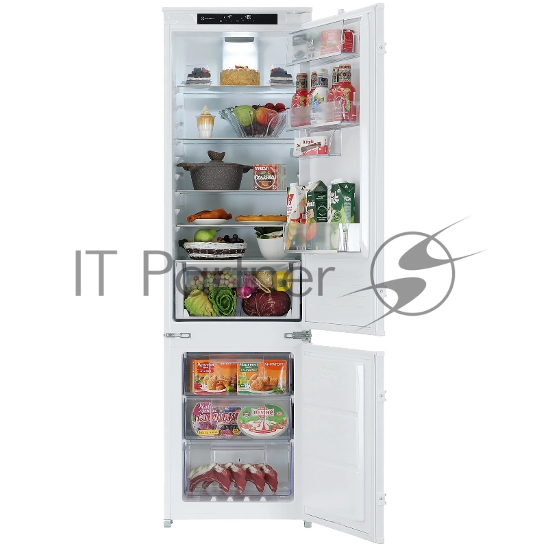 Встраиваемый холодильник Electrolux LNS6TE19S, комбинированный, высота - 1,88 м, ширина - 54 см, глубина - 55 см, сенсорное управление с символьным дисплеем, Динамическая система охлаждения в холодильной камере, система охлаждения в морозильной камер