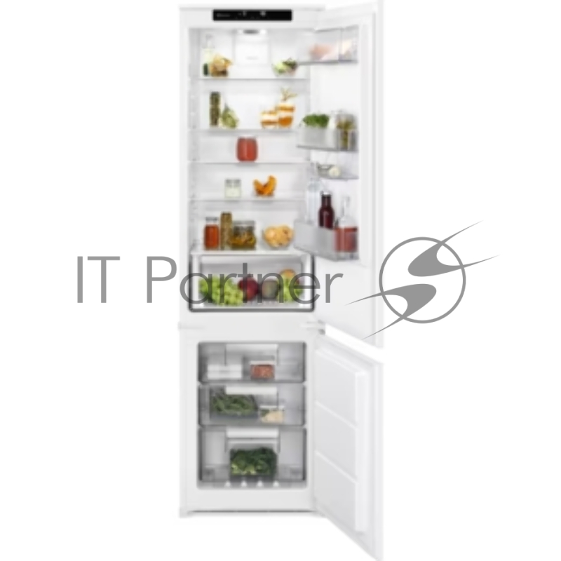 Встраиваемый холодильник Electrolux LNS6TE19S, комбинированный, высота - 1,88 м, ширина - 54 см, глубина - 55 см, сенсорное управление с символьным дисплеем, Динамическая система охлаждения в холодильной камере, система охлаждения в морозильной камер