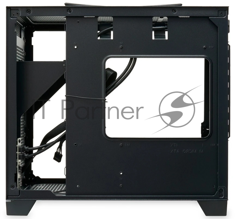 Корпус без блока питания Case HSPD M211, Mesh Mini-tower, Black, TG, 0.7 SPCC, no fans,mATX, mITX, 175/330/150mm, 2x2.5, 1x3.5, 4xPCI, 2xUSB-A 3.0, ARGB strip, 336x211x350mm