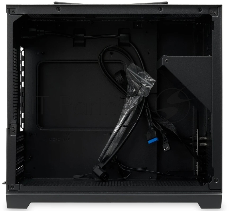 Корпус без блока питания Case HSPD M211, Mesh Mini-tower, Black, TG, 0.7 SPCC, no fans,mATX, mITX, 175/330/150mm, 2x2.5, 1x3.5, 4xPCI, 2xUSB-A 3.0, ARGB strip, 336x211x350mm