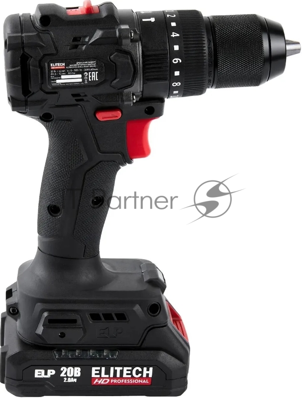 Дрель-шуруповерт Elitech CD 20ISL2 (E2201.041.01) 40Вт аккум. патрон:быстрозажимной (кейс в комплекте) (205722)