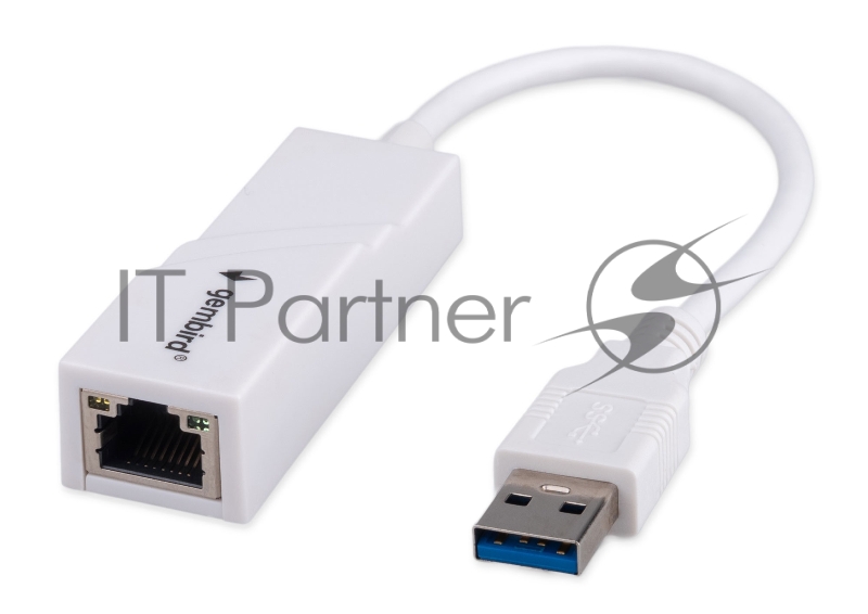Сетевой адаптер Ethernet Gembird NIC-U11, USB 3.0 - Gigabit Ethernet adapter, пластик, белый, RTL8153
