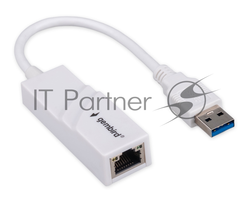 Сетевой адаптер Ethernet Gembird NIC-U11, USB 3.0 - Gigabit Ethernet adapter, пластик, белый, RTL8153